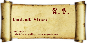 Umstadt Vince névjegykártya